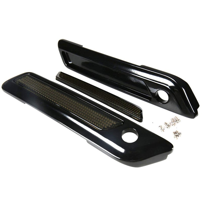 Rudyness Black Saddlebag Outer Lid Hinge Latch Covers For Harley Touring Electra Road Street Glide 2014-2023 (Black Smoke) - Image 1